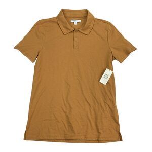 And Now This Mens Knit Short Sleeve Polo Shirt Biscuit Brown S